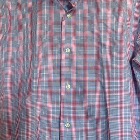Pronto Uomo men’s blue and pink long sleeve button down shirt size 16 tall - Picture 3 of 8